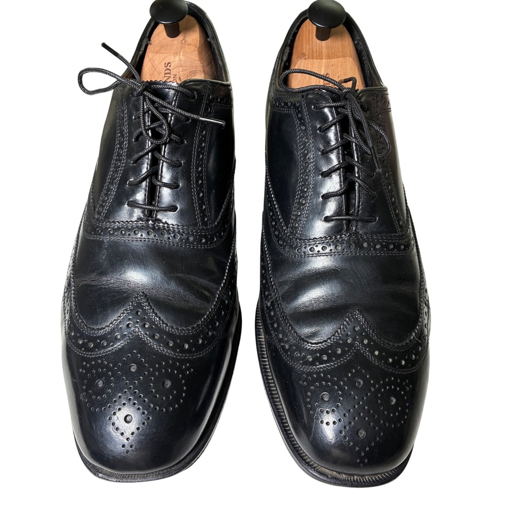Florsheim Black Leather Wingtip Brogue Oxford Dress Shoes Mens 11 D